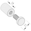 13mm x 19mm Flat Top Brass Standoffs in Polished Chrome Finished