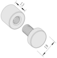 19mm x 13mm Flat Top Aluminum Standoffs in Glossy Finished