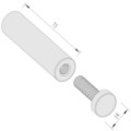 19mm x 75mm Flat Top Brass Standoffs in Satin Silver Finished