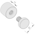 25mm x 13mm Flat Top Brass Standoffs in Satin Silver Finished