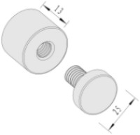 25mm x 13mm Flat Top Brass Standoffs in Satin Silver Finished