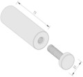 25mm x 75mm Flat Top Brass Standoffs in Satin Silver Finished