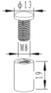 13mm x 19mm Dome Top Brass Standoffs in Polished Chrome Finished